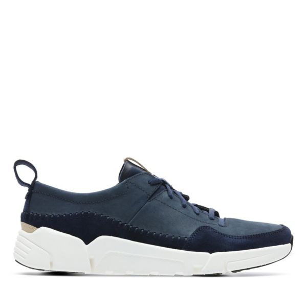 Clarks Mens Tri Active Run Trainers Navy | CA-7369458